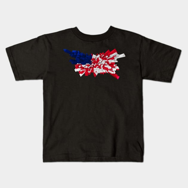 Abstract US Flag made of triangles Kids T-Shirt by Inch